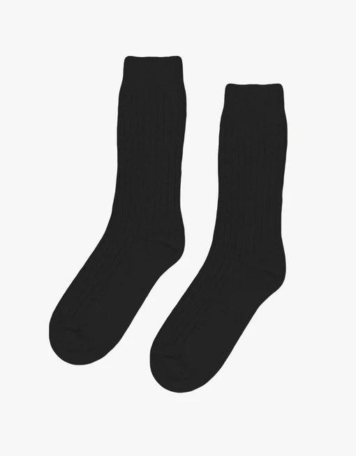 Colorful Standard Merino Wool Blend Sock - Deep Black