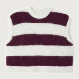 Niby Knit Vest - Cranberry Stripes