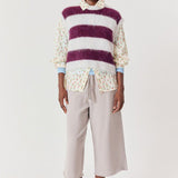 Niby Knit Vest - Cranberry Stripes