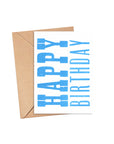 Nice & Graphic White Happy Birthday Card