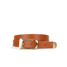 Load image into Gallery viewer, Village Leathers Kryten 1&quot; Belt - Tan/Gold
