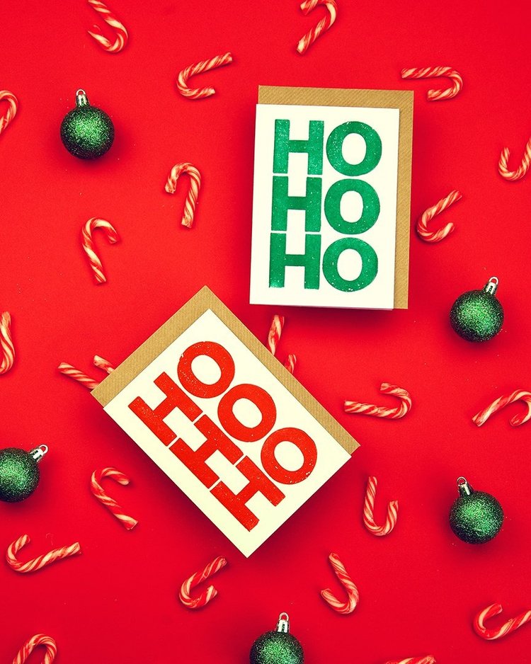 White Ho Ho Ho Card