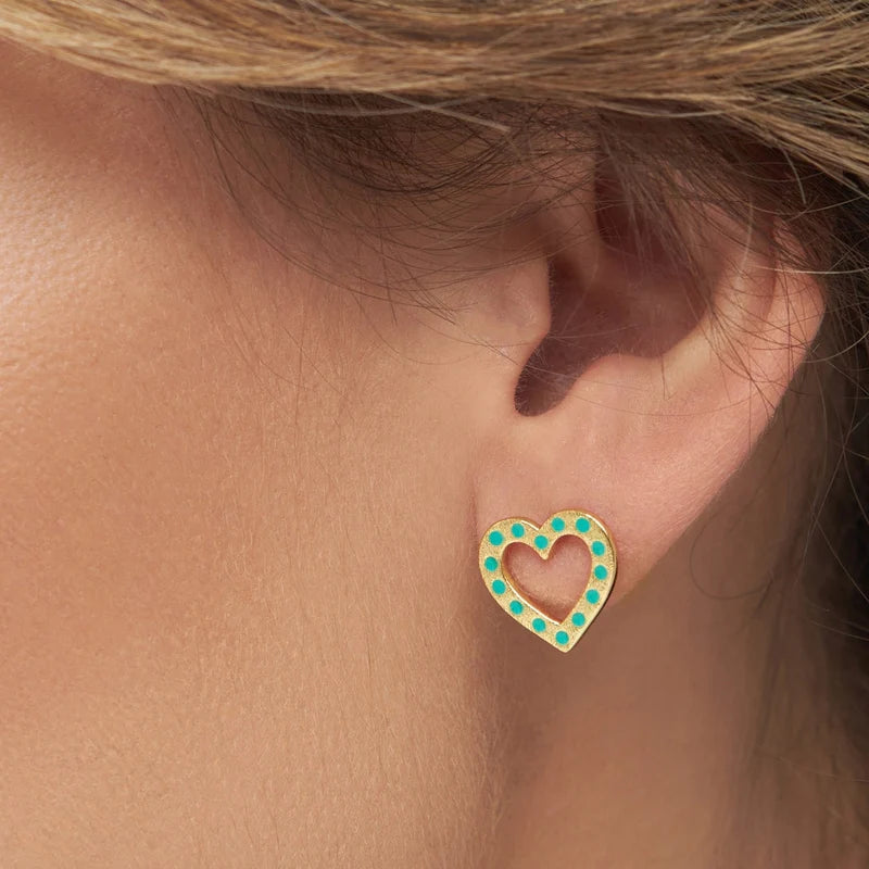 OMG Heart 1 PCS Earring - Light Green