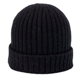 Wool & Cashmere Solid Beanie - Black