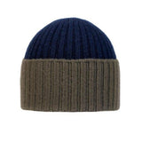 Wool & Cashmere Bicolour Beanie - Marino