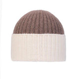 Wool & Cashmere Bicolour Beanie - Vison