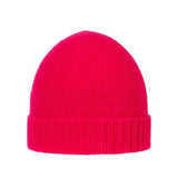 Wool & Cashmere Plain Beanie - Berry