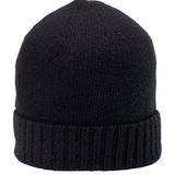 Wool & Cashmere Plain Beanie - Black