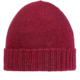 Wool & Cashmere Plain Beanie - Vino