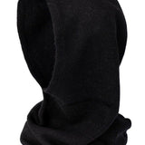 Wool & Cashmere Solid Neck-Hood - Black