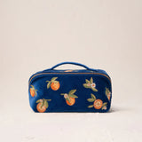 Orange Blossom Open Flat Makeup Bag - Cobalt