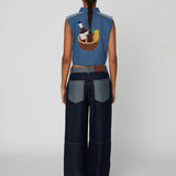 Out Of Office Embroidered Top - Summer Blue