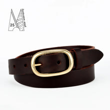 Load image into Gallery viewer, Village Leathers Classic 1&quot; Belt - Brown/Gold
