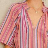 Palmer Gathered Top - Multi Stripe