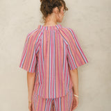 Palmer Gathered Top - Multi Stripe