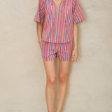 Palmer Gathered Top - Multi Stripe