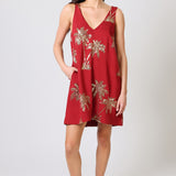 Palms of Gold Valerie Dress - Wine