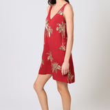 Palms of Gold Valerie Dress - Wine