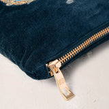 Peacock Floral Mini Pouch - Ink Blue