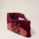 Peacock Floral Everyday Pouch - Ruby