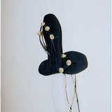 Tapered Pearl Formentera Flip Flop - Black