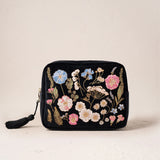 Pressed Flowers Wash Bag - Charcoal
