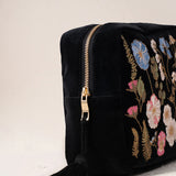 Pressed Flowers Wash Bag - Charcoal