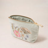 Pressed Flowers Coin Purse - Sage
