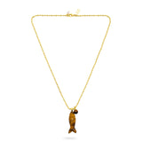 Happy Fish Pendant Necklace - Tiger's Eye