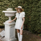 Suki Mini Dress - White Polka