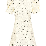 Suki Mini Dress - White Polka