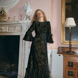 Chiara Maxi Dress - Black/Gold