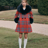 Etta Coat - Red Tartan