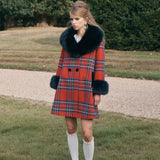 Etta Coat - Red Tartan
