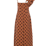 Rosalinda Dots Dress - Brown Polka