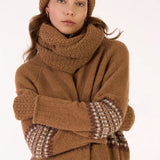 Jackie Fingerless Mittens - Camel Natural