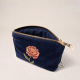 Rose Coin Purse - Navy
