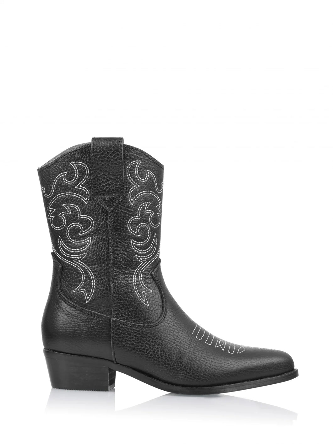 DW\RS Sandstone Leer Western Boots - Black