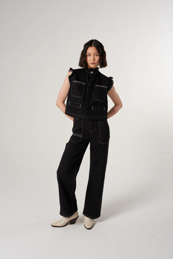 Seventy + Mochi Elodie Full Length Jean - Black Denim