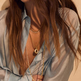 New York Long Necklace - Gold