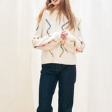 Overstitch Cable Turtle Jumper - Cream