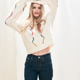 Overstitch Cable Turtle Jumper - Cream