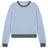Lurex Trim Crew - Arctic Blue/Multi
