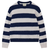 Brushed Stripe Crew - Navy/Oyster