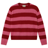 Brushed Stripe Crew - Ruby/Gossip Girl