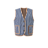 Camila Waistcoat - Camel/Blue