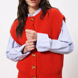 Carmele Knit Vest - Red