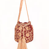 Suri Emb Pouch Handbag - Rust