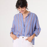 Ella Gold Blouse - Blue