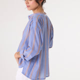 Ella Gold Blouse - Blue